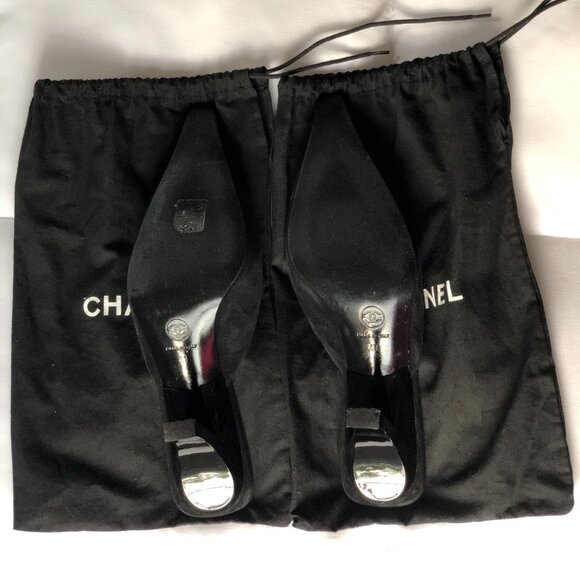 Authentic CHANEL Mules Black Suede Size 41 (US 10) - Picture 4 of 4